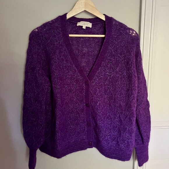 Sézane Purple La Maille Cardigan - Picture 1 of 4